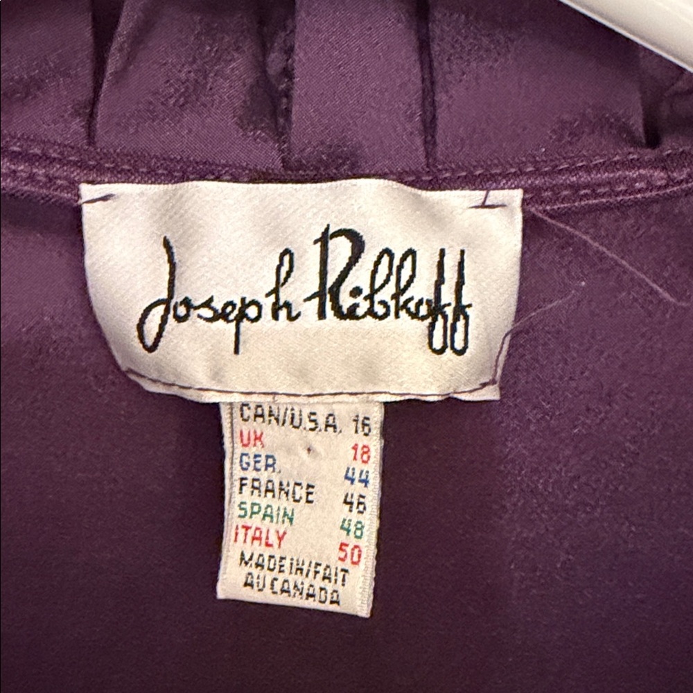 Joseph Ribkoff Purple Ruffle Blouse - Picture 2 of 9